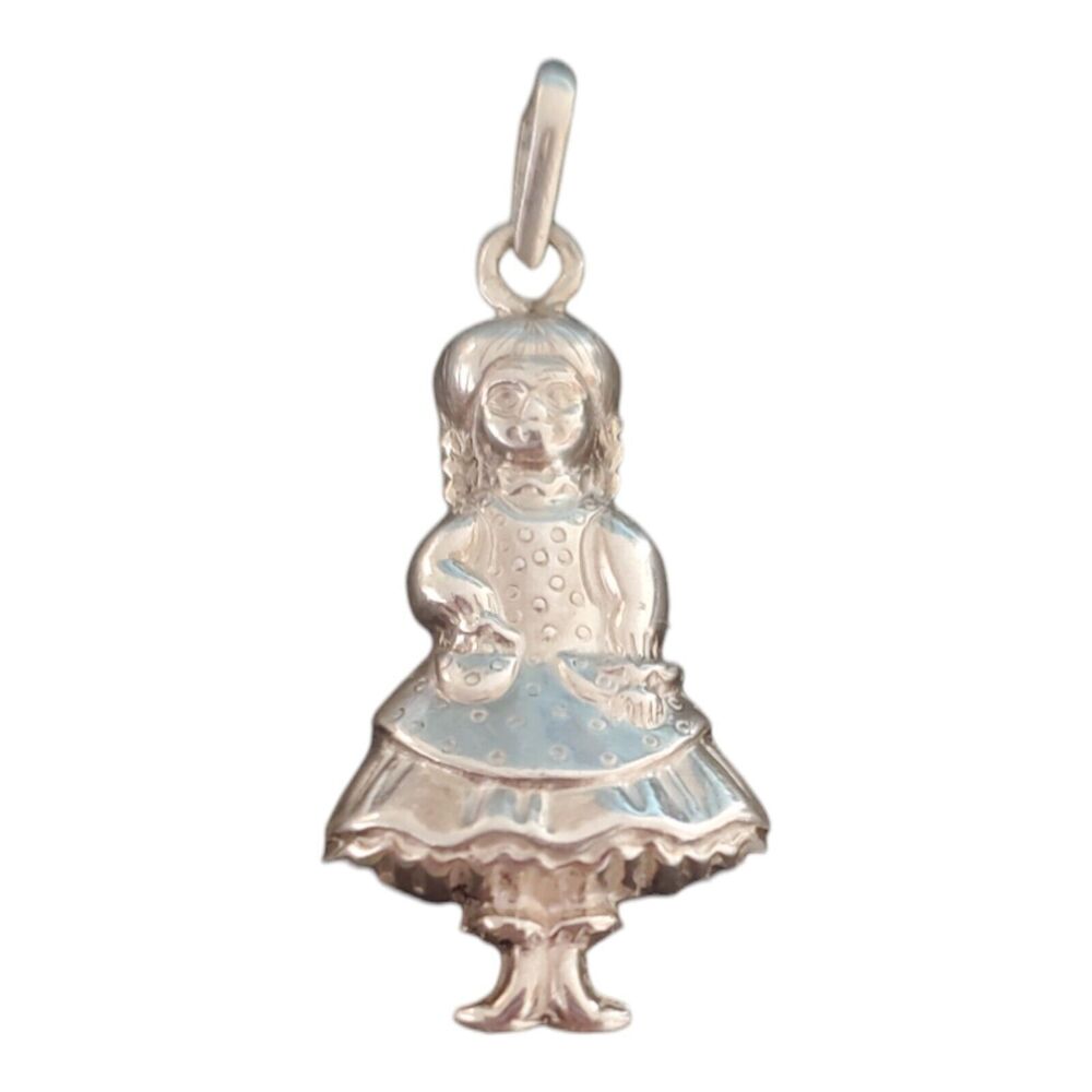 Vintage Cazenovia Trush Rebecca Girl Pendant 1973 3D Sterling Silver Gift